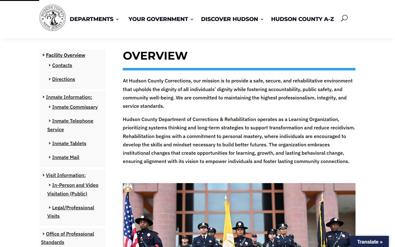Hudson County Adult Correctional Center overview page